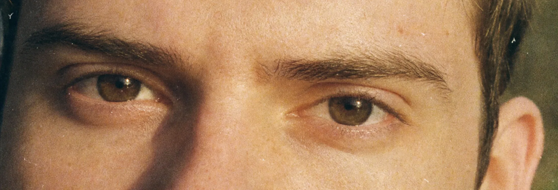 A close crop of Pierre-Louis' eyes.